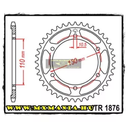   JT Sprockets hátsó lánckerék, 1876, Suzuki Road GSX-R, Yamaha Road FZ/MT-07/YZF-R6