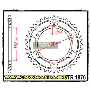 JT Sprockets hátsó lánckerék, 1876, Suzuki Road GSX-R, Yamaha Road FZ/MT-07/YZF-R6