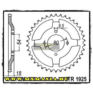 JT Sprockets hátsó lánckerék, 1925, Yamaha Road AG100-175