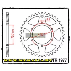   JT Sprockets hátsó lánckerék, 1977, Honda Road XL250, Honda Off Road MT250 K1,XR200,CR250,XL250