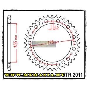 JT Sprockets hátsó lánckerék, 2011, Triumph Road motorokhoz