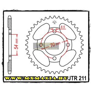 JT Sprockets hátsó lánckerék, 211, Honda C90 CUB/G50 GLX