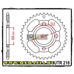 JT Sprockets hátsó lánckerék, 218, Honda CG125
