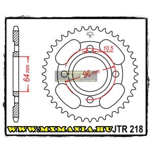 JT Sprockets hátsó lánckerék, 218, Honda CG125