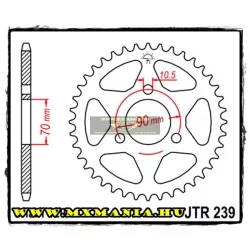   JT Sprockets hátsó lánckerék, 239, Honda OffRoad és utcai motorokhoz