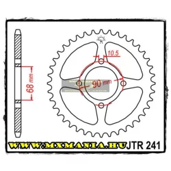 JT Sprockets hátsó lánckerék, 241, Hona MTX80-125