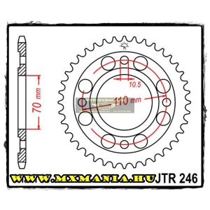 JT Sprockets hátsó lánckerék, 246, Honda CB/CM