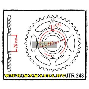 JT Sprockets hátsó lánckerék, 248, Honda Road CB250 RSA