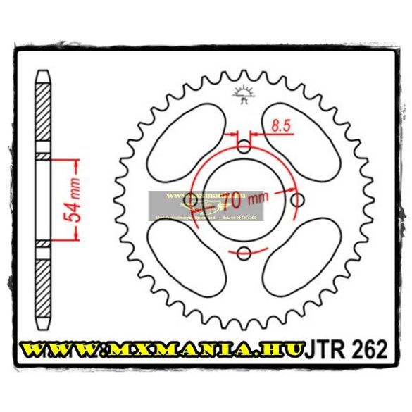 JT Sprockets hátsó lánckerék, 262, Honda Road C90/CE90