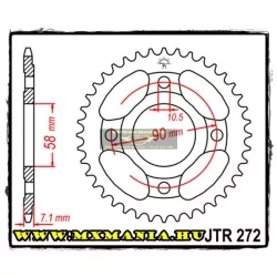  JT Sprockets hátsó lánckerék, 272, Honda Road CB250/NAS250 N