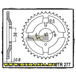 JT Sprockets hátsó lánckerék, 277, Honda Road XL200 Paris Dakar