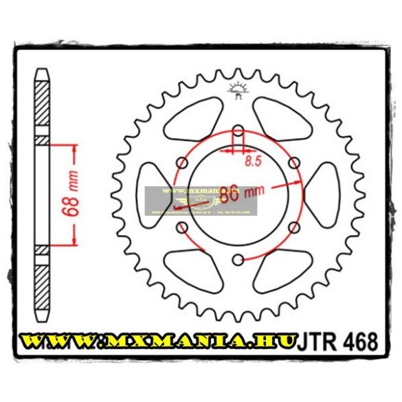 JT Sprockets hátsó lánckerék, 468, Kawasaki AR125/BN125