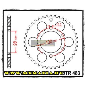 JT Sprockets hátsó lánckerék, 483, Kawasaki Z/KZ