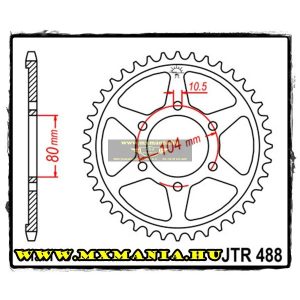 JT Sprockets hátsó lánckerék, 488, Kawasaki utcai motorokhoz