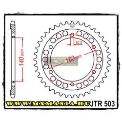 JT Sprockets hátsó lánckerék, 503, Kawasaki Road ZX