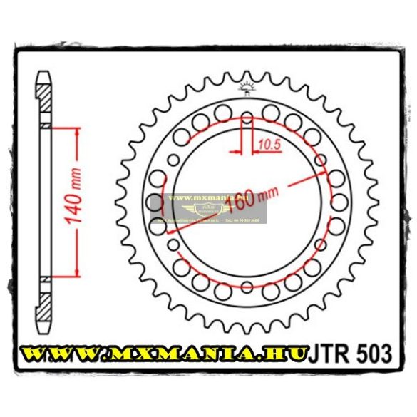 JT Sprockets hátsó lánckerék, 503, Kawasaki Road ZX