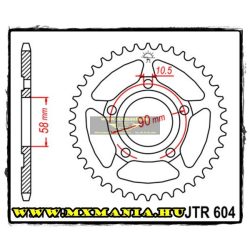   JT Sprockets hátsó lánckerék, 604, Honda/Gilera utcai motorokhoz