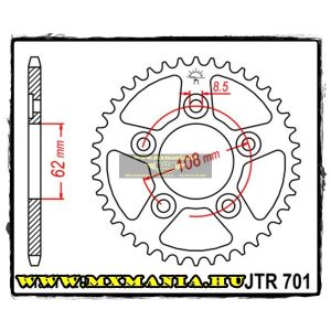 JT Sprockets hátsó lánckerék, 701, Cagiva/Aprilia 125