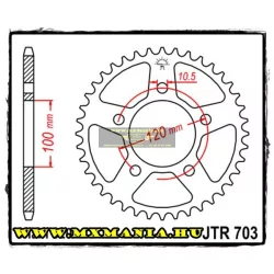   JT Sprockets hátsó lánckerék, 703, Aprilia 125-600-1000, BMW 650Xmoto