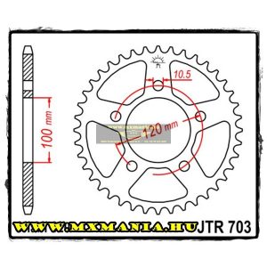 JT Sprockets hátsó lánckerék, 703, Aprilia 125-600-1000, BMW 650Xmoto