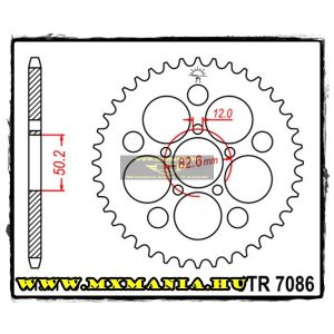 JT Sprockets hátsó lánckerék, 7086, Harley Davidson Road XLH