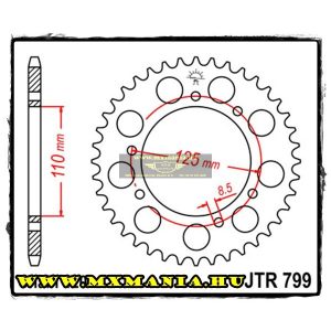 JT Sprockets hátsó lánckerék, 799, Suzuki Off Road RMX50