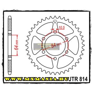 JT Sprockets hátsó lánckerék, 814, Suzuki GT/GS/GSX motorokhoz