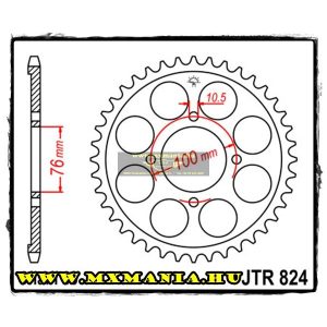 JT Sprockets hátsó lánckerék, 824, Suzuki RG500/GSX600F