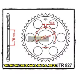 JT Sprockets hátsó lánckerék, 827, Suzuki GSX/GSX-R/RF