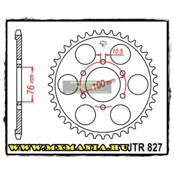 JT Sprockets hátsó lánckerék, 827, Suzuki GSX/GSX-R/RF