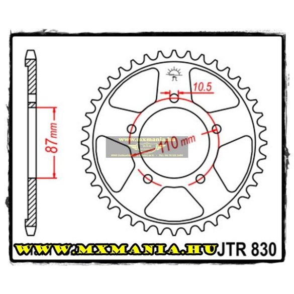 JT Sprockets hátsó lánckerék, 830, Suzuki GSX-R