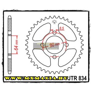 JT Sprockets hátsó lánckerék, 834, Yamaha utcai és Offroad motorokhoz