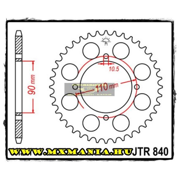 JT Sprockets hátsó lánckerék, 840, Yamaha XS