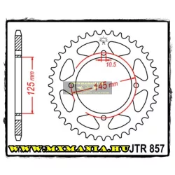   JT Sprockets hátsó lánckerék, 857, Yamaha XT/XV/SRV/XTZ/TT, Muz 660