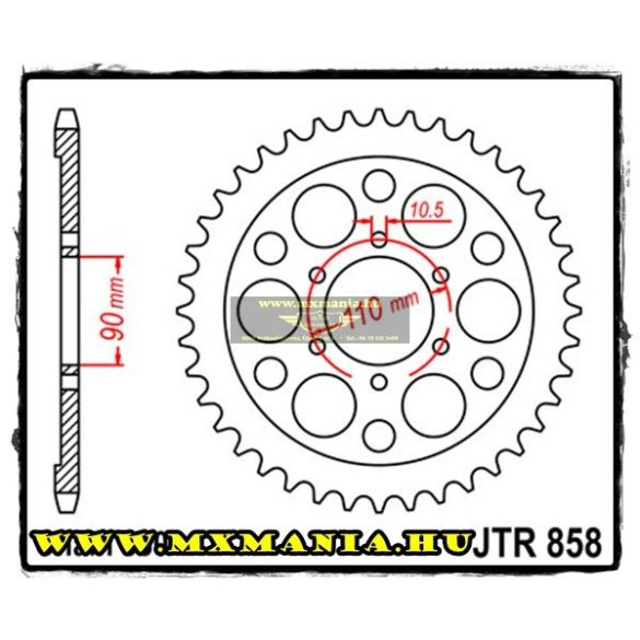 JT Sprockets hátsó lánckerék, 858, Yamaha XV/TR