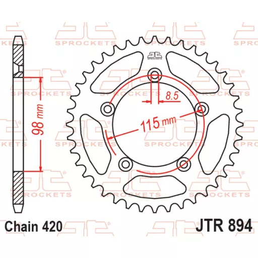 KTM jt sprockets hátsó lánckerék, 894, SX60 - 65/xc65
