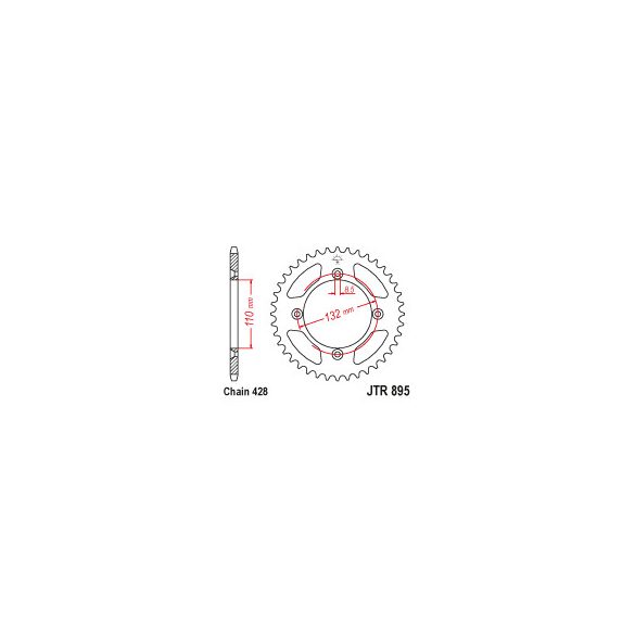 JT Sprockets hátsó lánckerék, 895, KTM 85 SX-XC - 2003-2024