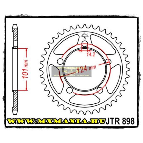 JT Sprockets hátsó lánckerék, 898, KTM Utcai motorokhoz
