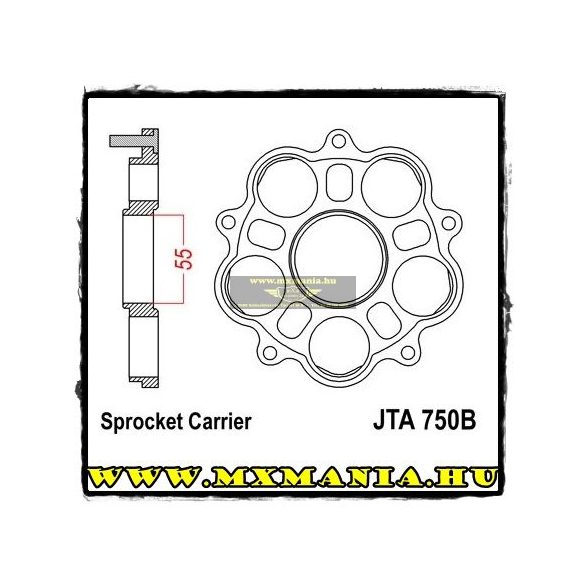 JT Sprockets hátsó lánckerék adapter, 750B