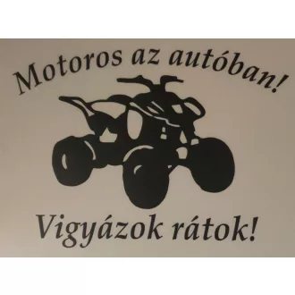 Motoros az autóban, fekete, quad.