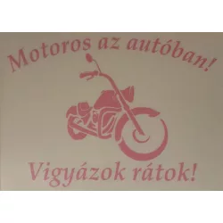 Motoros Az Autóban, pink, chopper