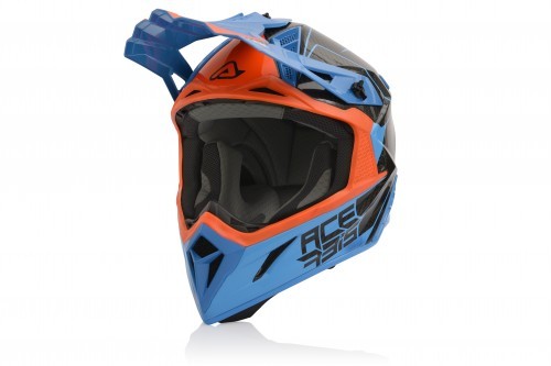 Image of Acerbis helmet Steel carbon orange-blue szürke bukósisak