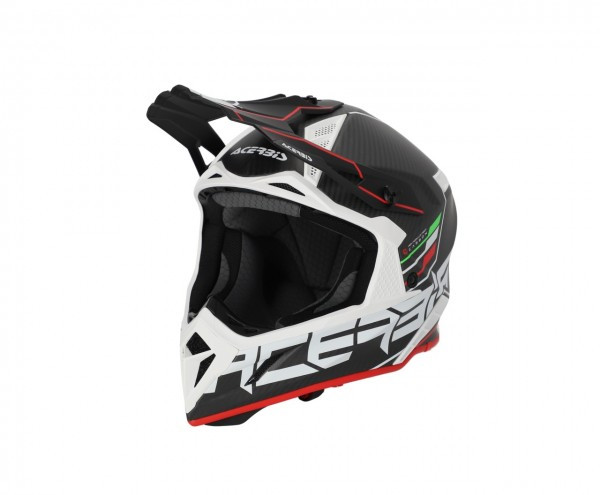 Image of Acerbis helmet steel carbon black-red bukósisak