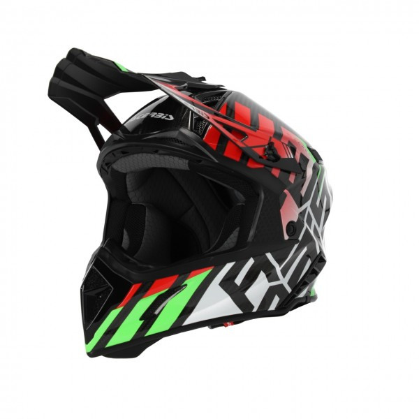 Image of Acerbis helmet steel carbon green-red bukósisak