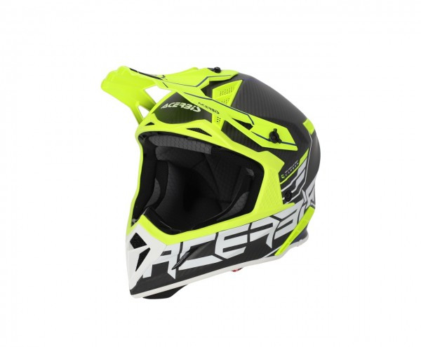 Image of Acerbis helmet steel carbon black-fluo yellow bukósisak