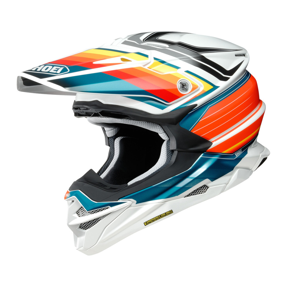Image of SHOEI Motocross bukósisak VFX-WR Pinnacle TC-8 fehér-narancs kék