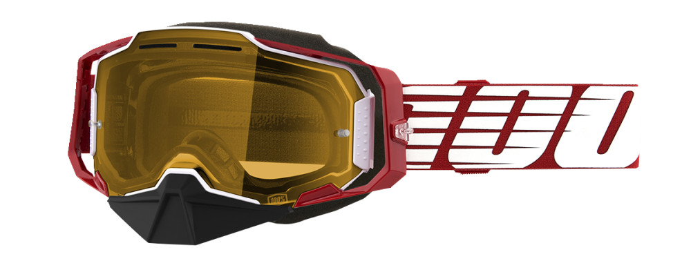 Image of 100% ARMEGA SNOW OVERSIZED RED SZEMÜVEG SÁRGA LENCSÉVEL