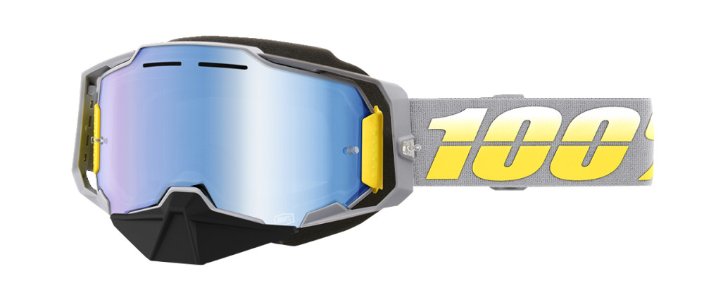 Image of 100% ARMEGA SNOW COMPLEX GRAY-BLACK SZEMÜVEG KÉK TÜKRÖS LENCSÉVEL