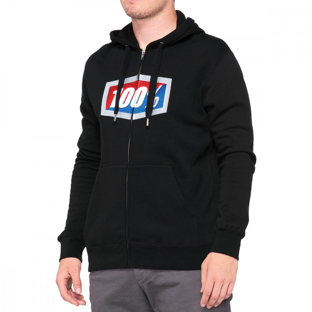 Image of 100% OFFICIAL FULL-ZIP HOODY BLACK 2XL