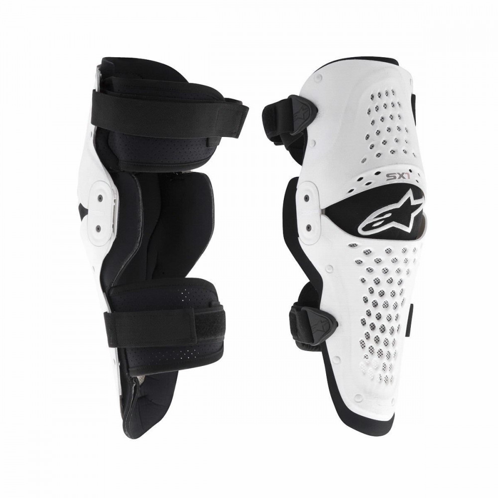 Image of Alpinestars SX1 white csuklós térdvédő - 2XL méretben